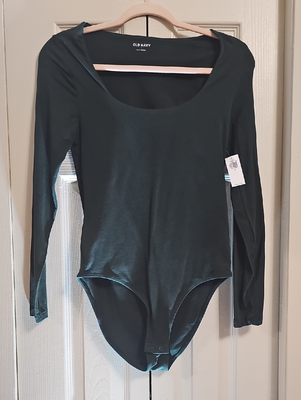 Old Navy Dark Green Long Sleeve Scoop Neck Bodysuit